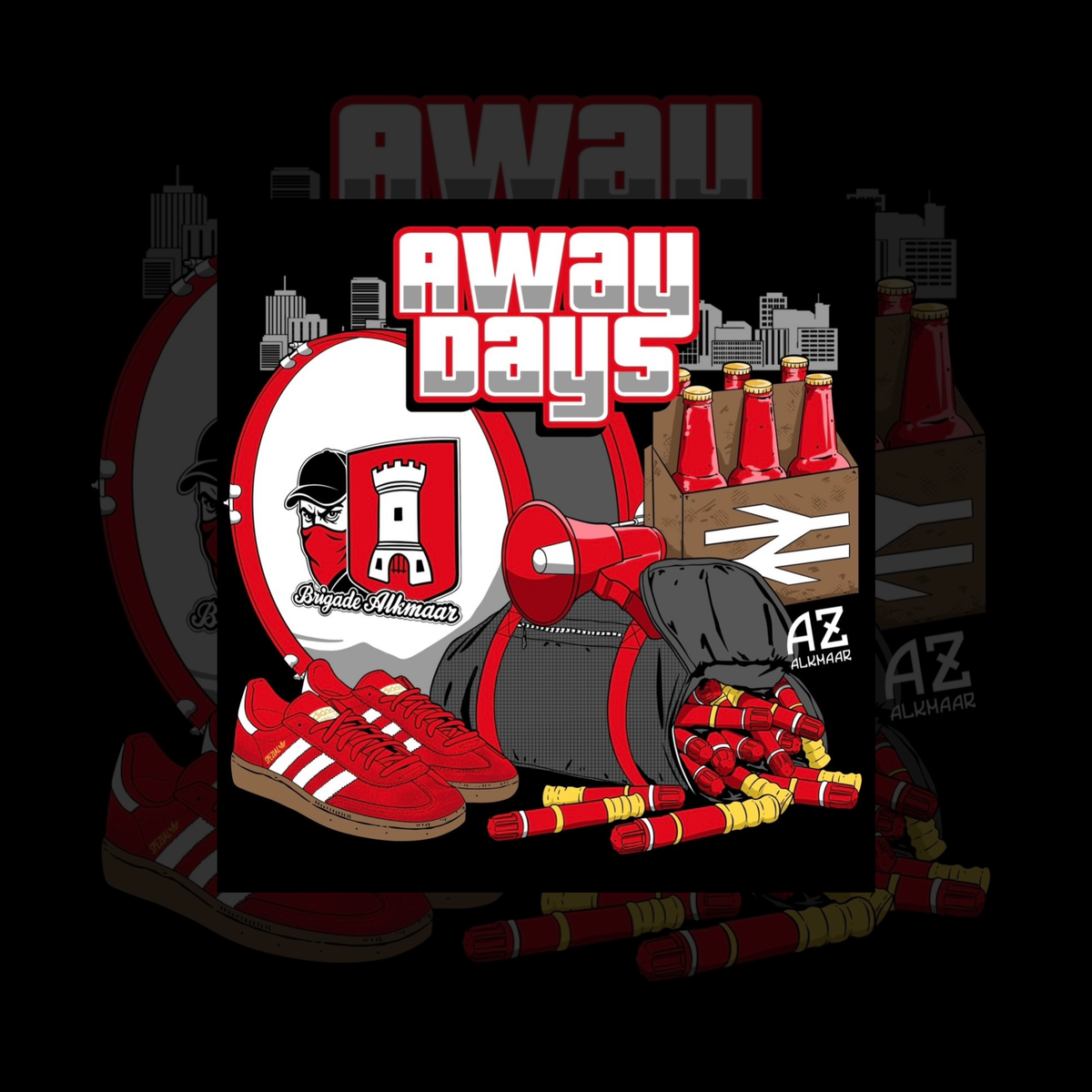 Awaydays stickers.